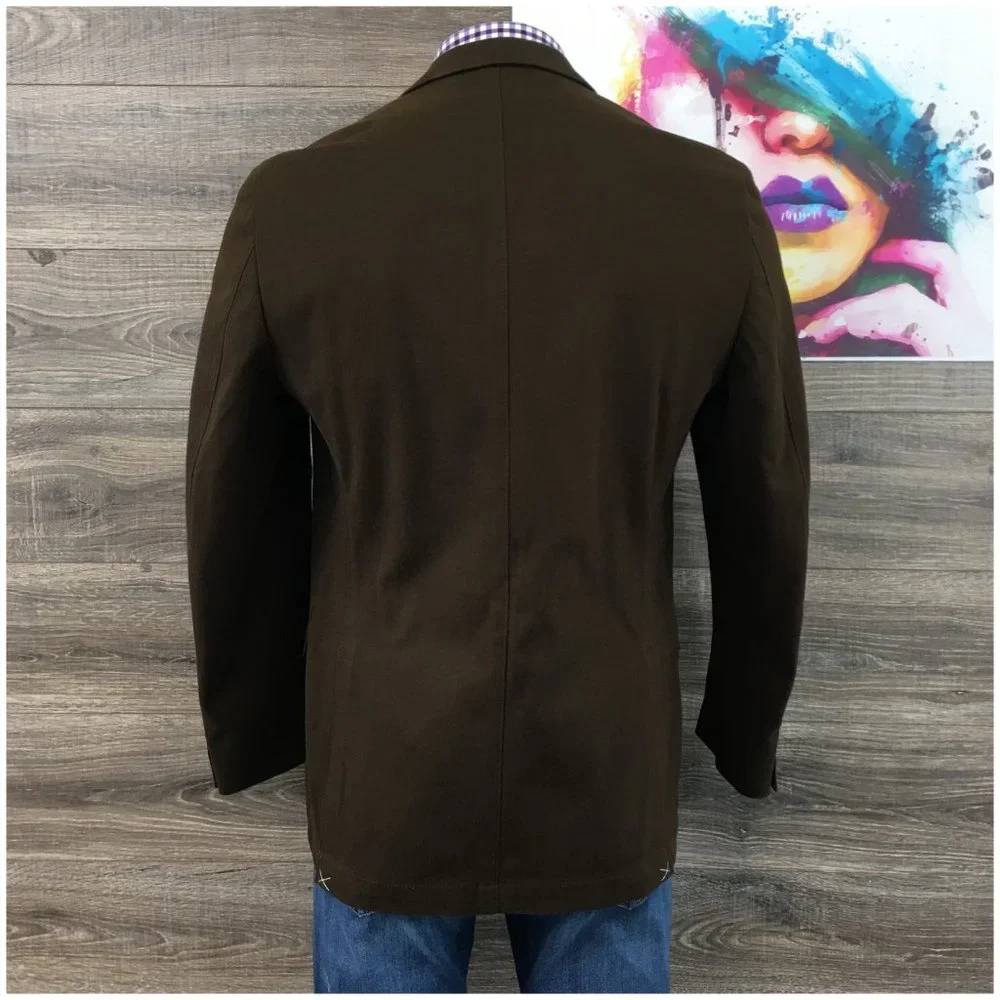 New Kroon Mens Blazer Sport Coat Two Button Jacket Canvas Cotton Size 42L Casual